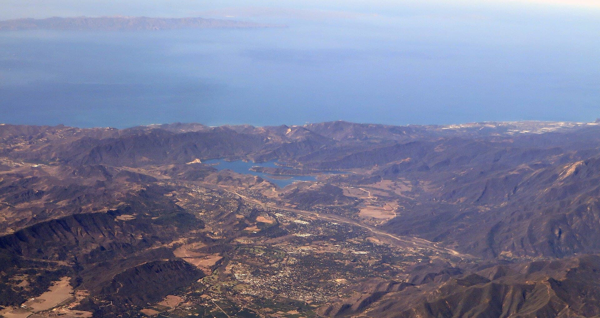 Ojai Valley hills and chaparral looking toward town
